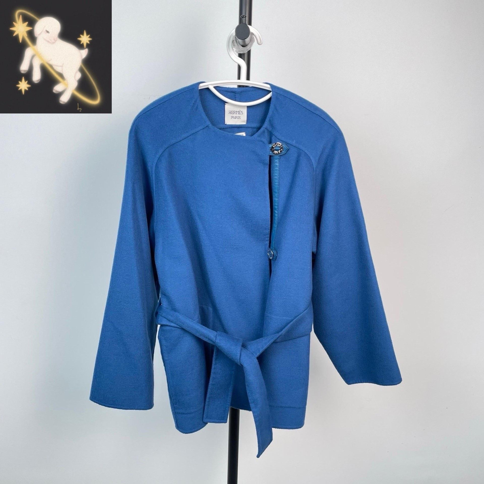 Hermes Hermes Blue Short Cashmere Coat Size XS / US 0-2 / IT 36-38 - 1 Thumbnail