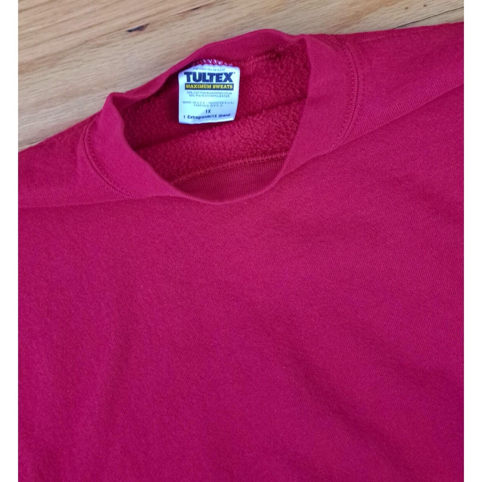 Tultex Tultex Sweatshirt Pullover 1X Unisex Adults Red USA Made Canvas Sweatshirt Activewear Crew Neck Long Sleeve Regular Size XL / US 12-14 / IT 48-50 - 7 Thumbnail