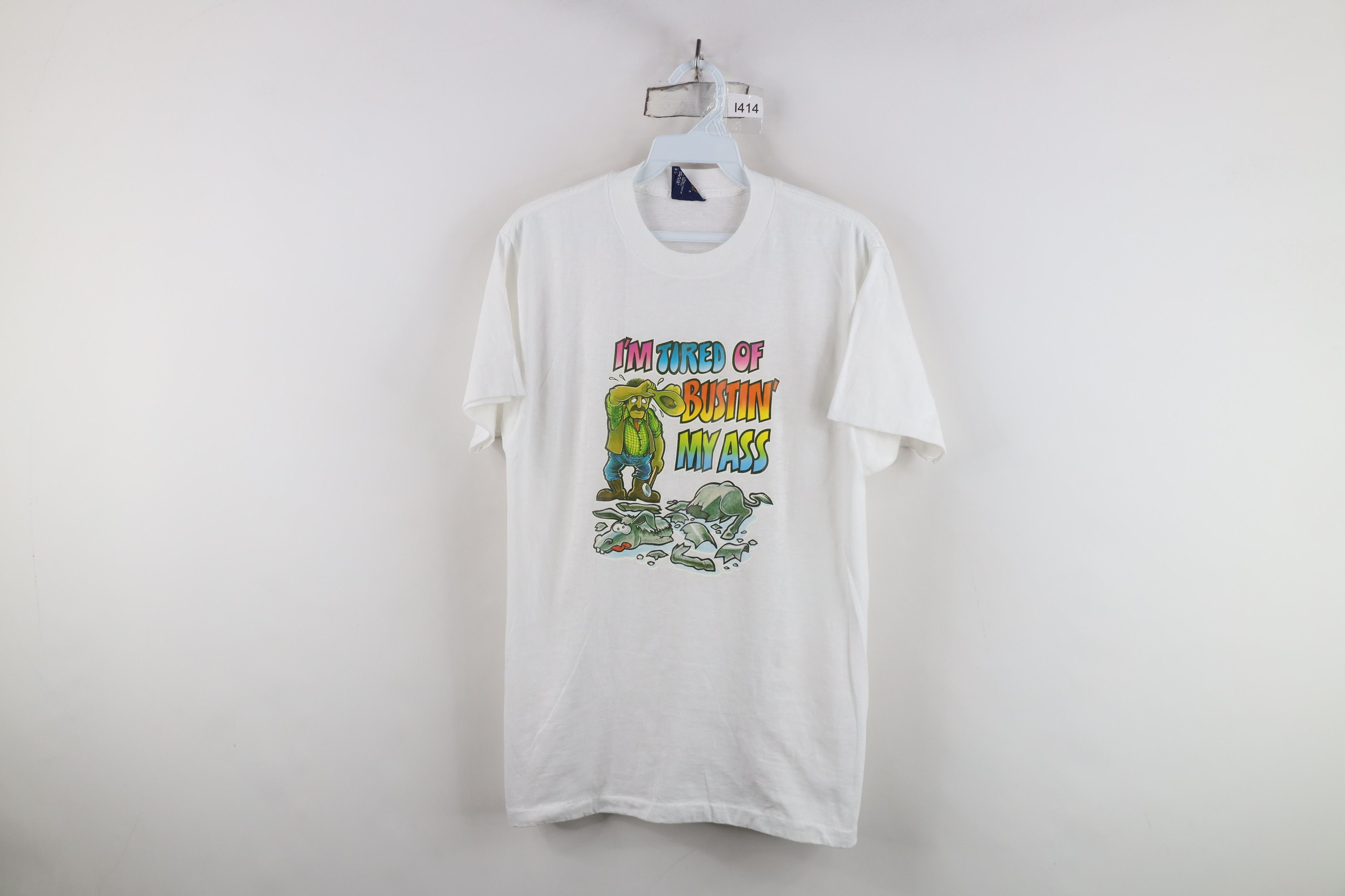 Vintage Vintage 70s 80s Streetwear of Busting My Ass T-Shirt USA Size L / US 10 / IT 46 - 1 Thumbnail