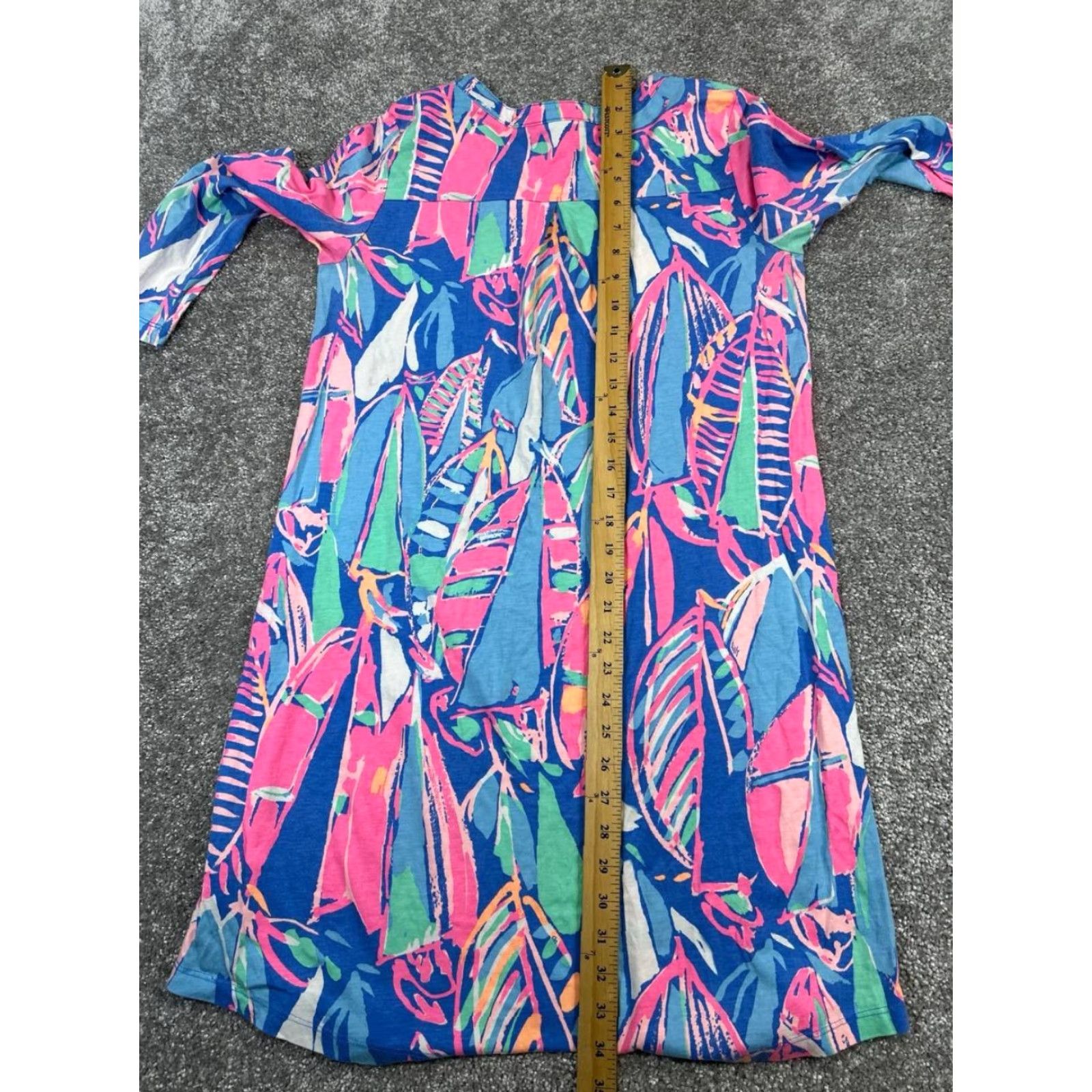 Lilly Pulitzer Lilly Pulitzer Shirt Dress Womens Small Blue Pink Green Cotton Size S / US 4 / IT 40 - 6 Thumbnail