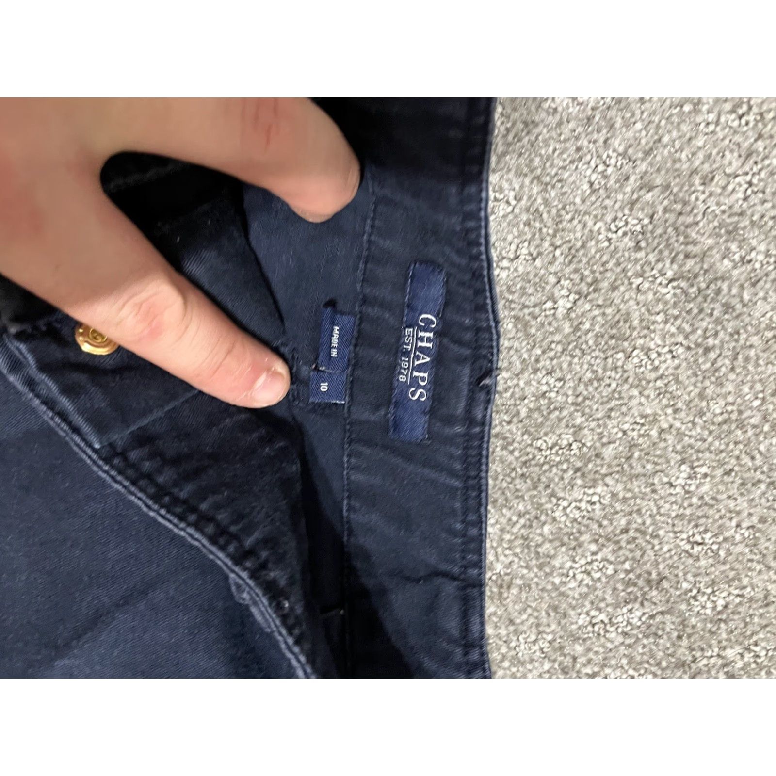 Chaps VINTAGE CHAPS Shorts Woman Navy Gold Buttons Flat Front Cotton 10 Blue/Chino Womens 10 Casual Pockets Size 32" / US 10 / IT 46 - 3 Thumbnail