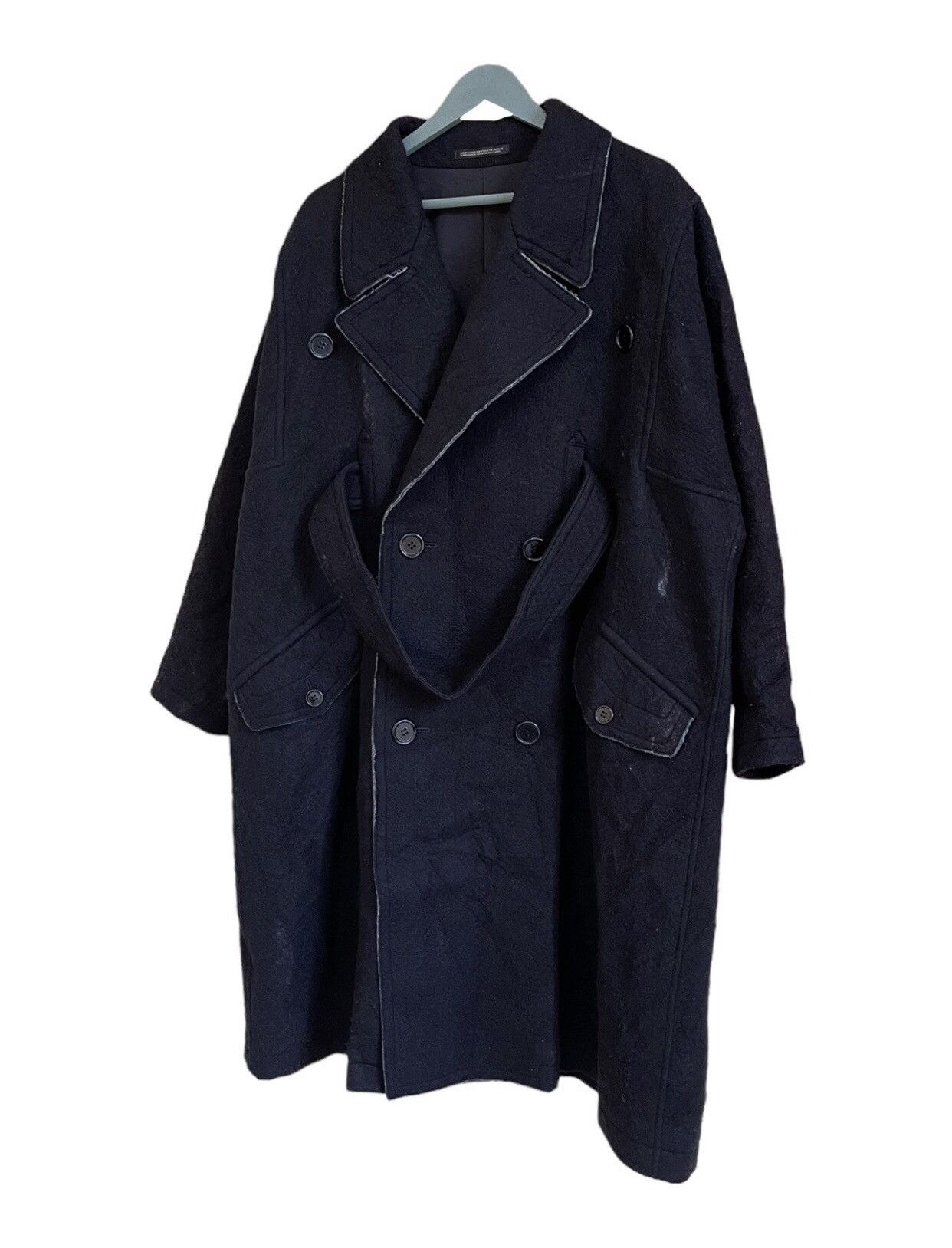 Designer × Yohji Yamamoto Yohji Yamamoto + Noir Wool Trench Coat With Belt Size US L / EU 52-54 / 3 - 2 Thumbnail