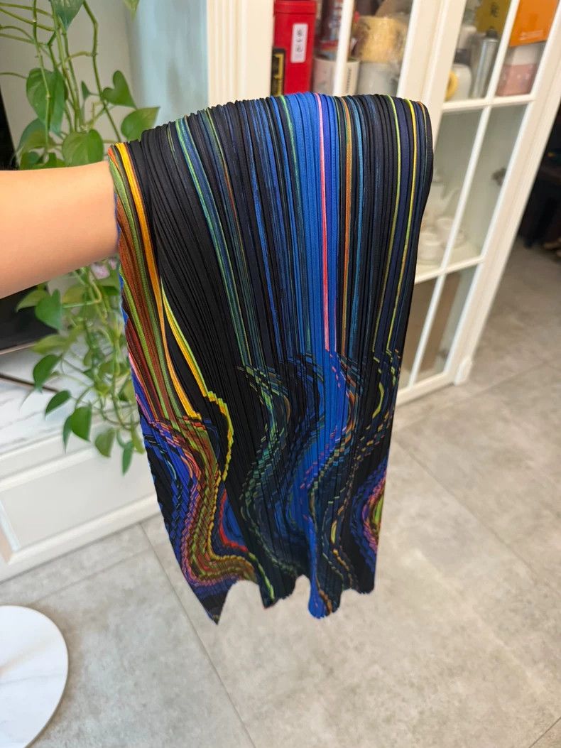 Issey Miyake Issey Miyake size:2 Colorful striped pleated dress Size S / US 4 / IT 40 - 6 Thumbnail