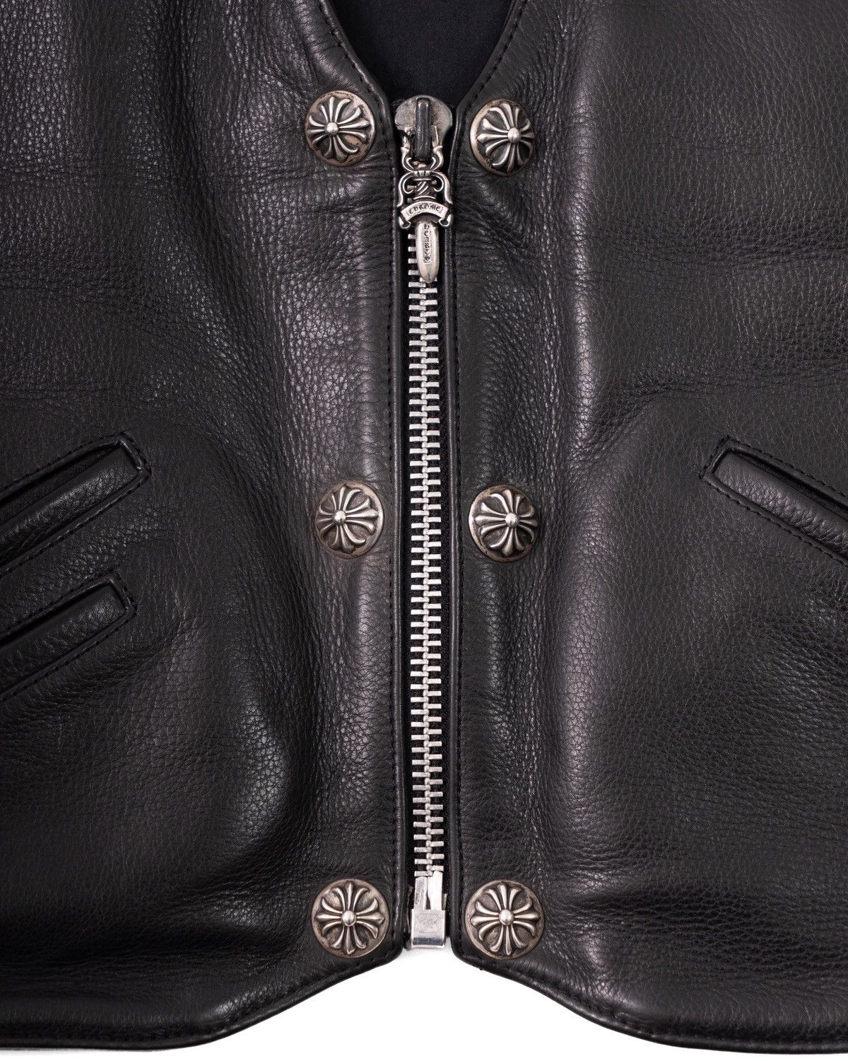 Chrome Hearts *RARE* Chrome Hearts 6 Buttons Cross Leather Vest Vintage Size US L / EU 52-54 / 3 - 7 Thumbnail
