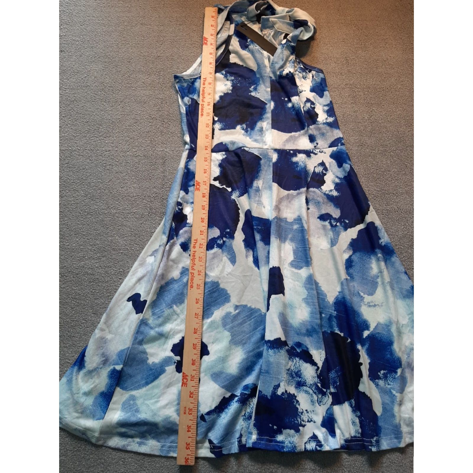 Vintage Ouges Dress Womens S Blue White Knee Length Sleeveless NEW Size S / US 4 / IT 40 - 5 Thumbnail