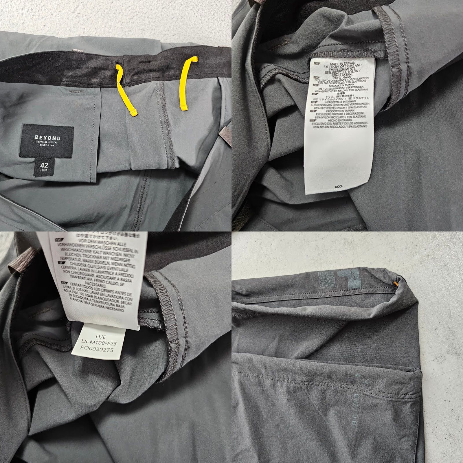 Vintage Beyond Clothing Pants Mens Size 42 Long Grey Nylon Stretch Cargo Outdoor Hike Size US 42 / EU 58 - 8 Thumbnail