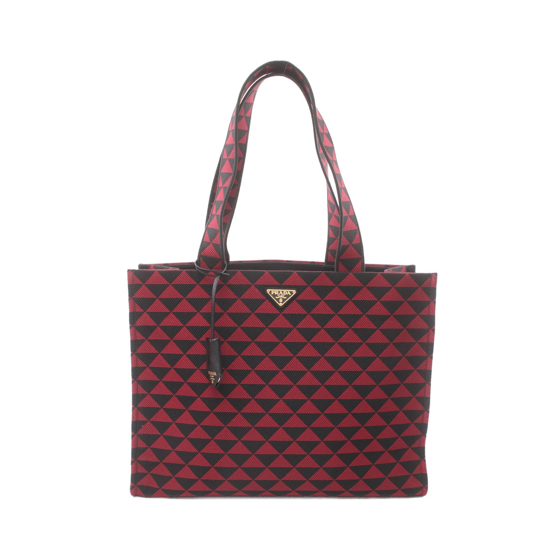 Prada Prada Shoulder Bag Tote Canvas Black Red Size ONE SIZE - 1 Thumbnail