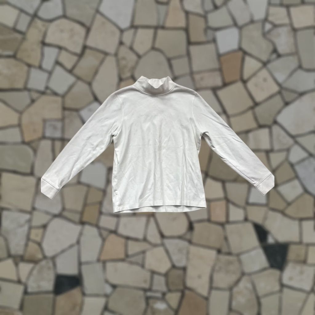 Vintage L.L. Bean Turtleneck Top Shirt Womens M White Long Sleeve Cotton Polyester N/A Size M / US 6-8 / IT 42-44 - 1 Thumbnail