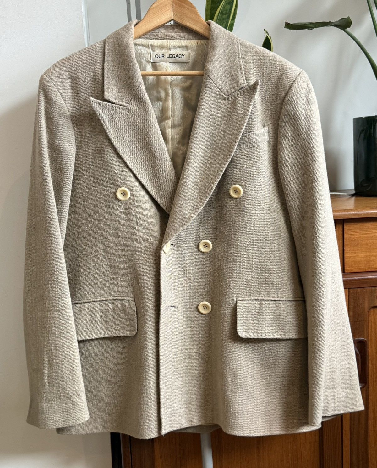 Our Legacy Our Legacy Unconstructed DB Blazer Khaki True Cotton Twill Size 38R - 1 Thumbnail