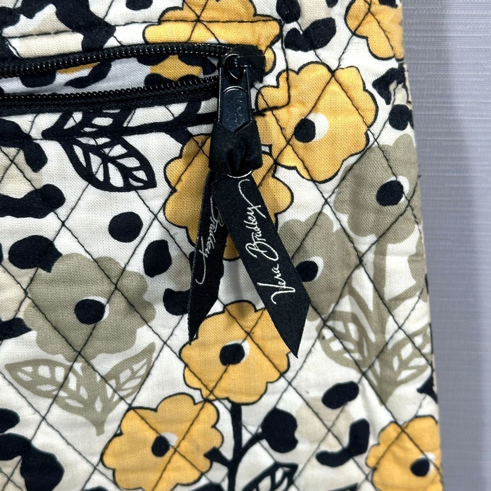 Vera Bradley Vera Bradley Go Wild Crossbody Bag Yellow Women's Crossbody Medium with Adjustable Strap, Outer & Inner Pockets, Quilt Knit Cotton, Zebra Pattern Size ONE SIZE - 4 Thumbnail