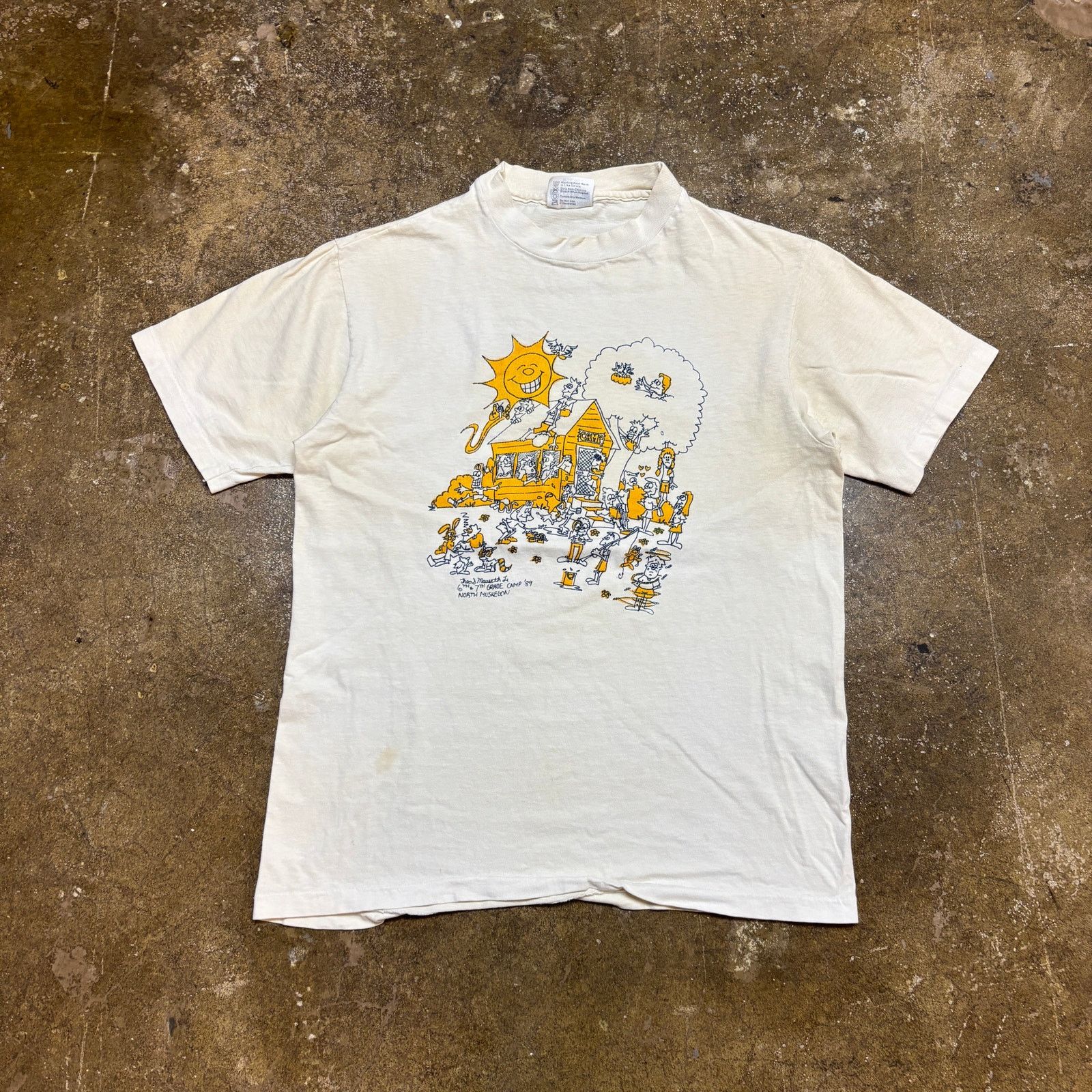 Hanes × Vintage Vintage 1989 North Muskegon Camp Art Cartoon T Shirt Men's M Size US M / EU 48-50 / 2 - 2 Thumbnail