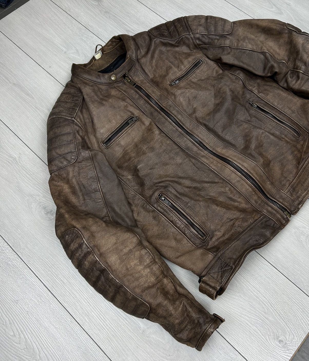 Other Leather Racing Moto Jacket Brown size XL Size US XL / EU 56 / 4 - 4 Thumbnail