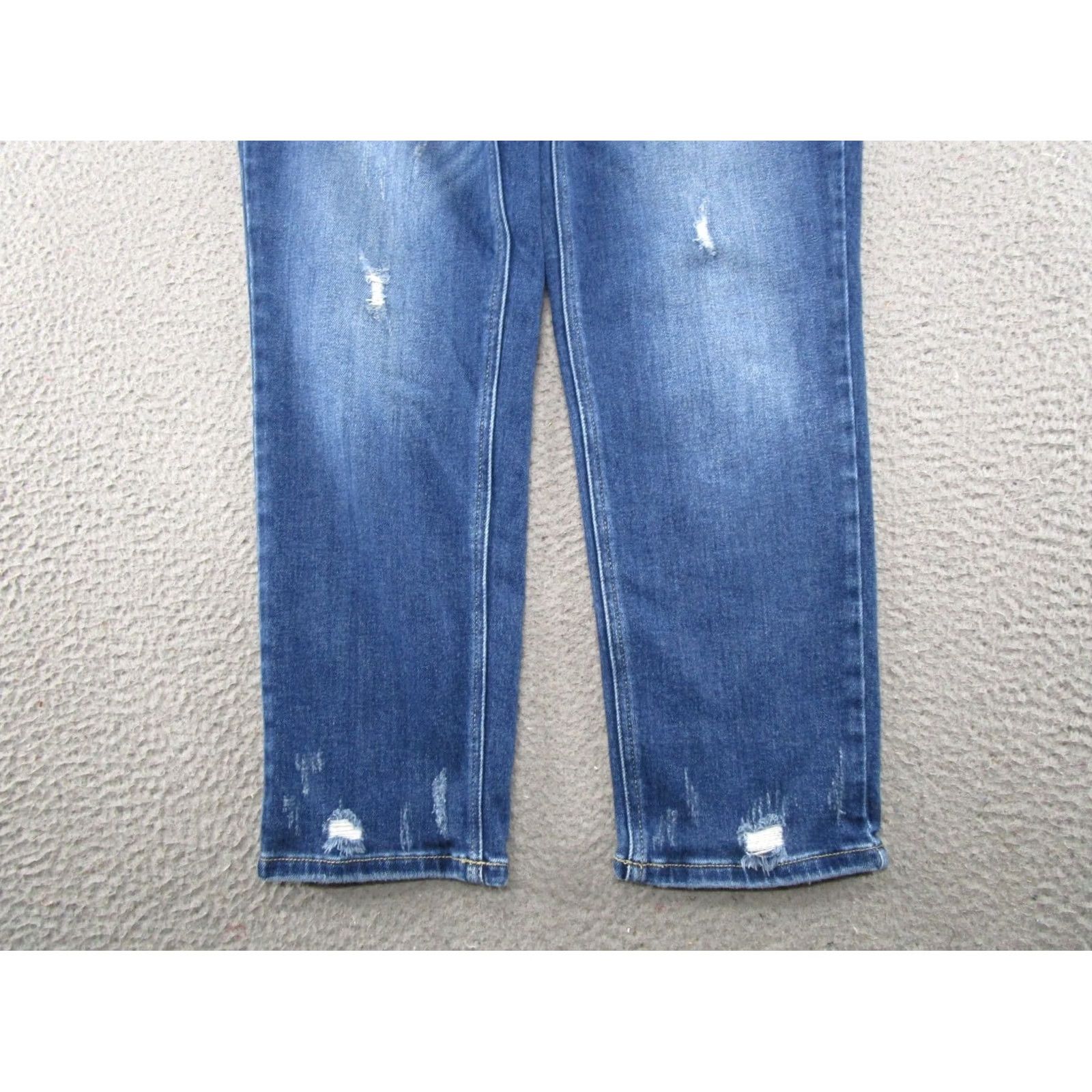 Vintage Kancan Jeans Women's Size 29 Distressed Stretch Denim Ankle Blue 5-Pocket Shirt? Size 29" - 2 Thumbnail