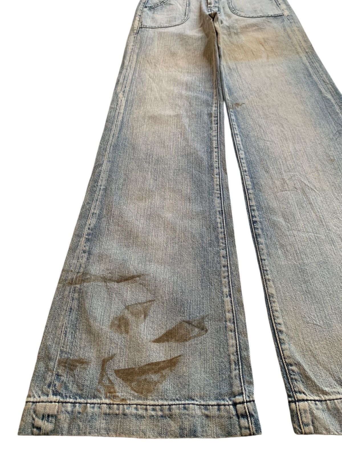 Hysteric Glamour × Japanese Brand Vintage Japanese Brand Mud Wash Fatigue Flare Jeans Size 23" - 6 Thumbnail