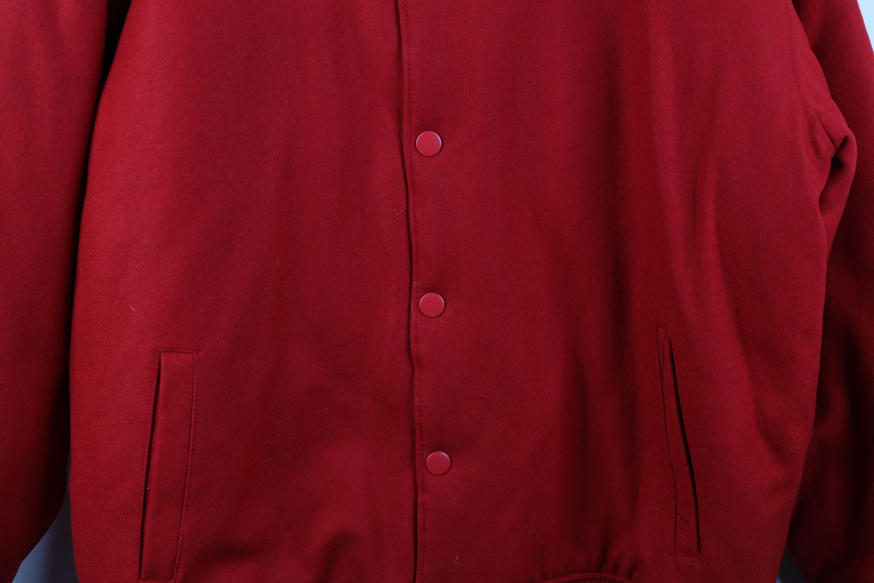 Vintage Vintage 90s Y2K Streetwear Wool Varsity Bomber Jacket Red Size US XXL / EU 58 / 5 - 4 Thumbnail