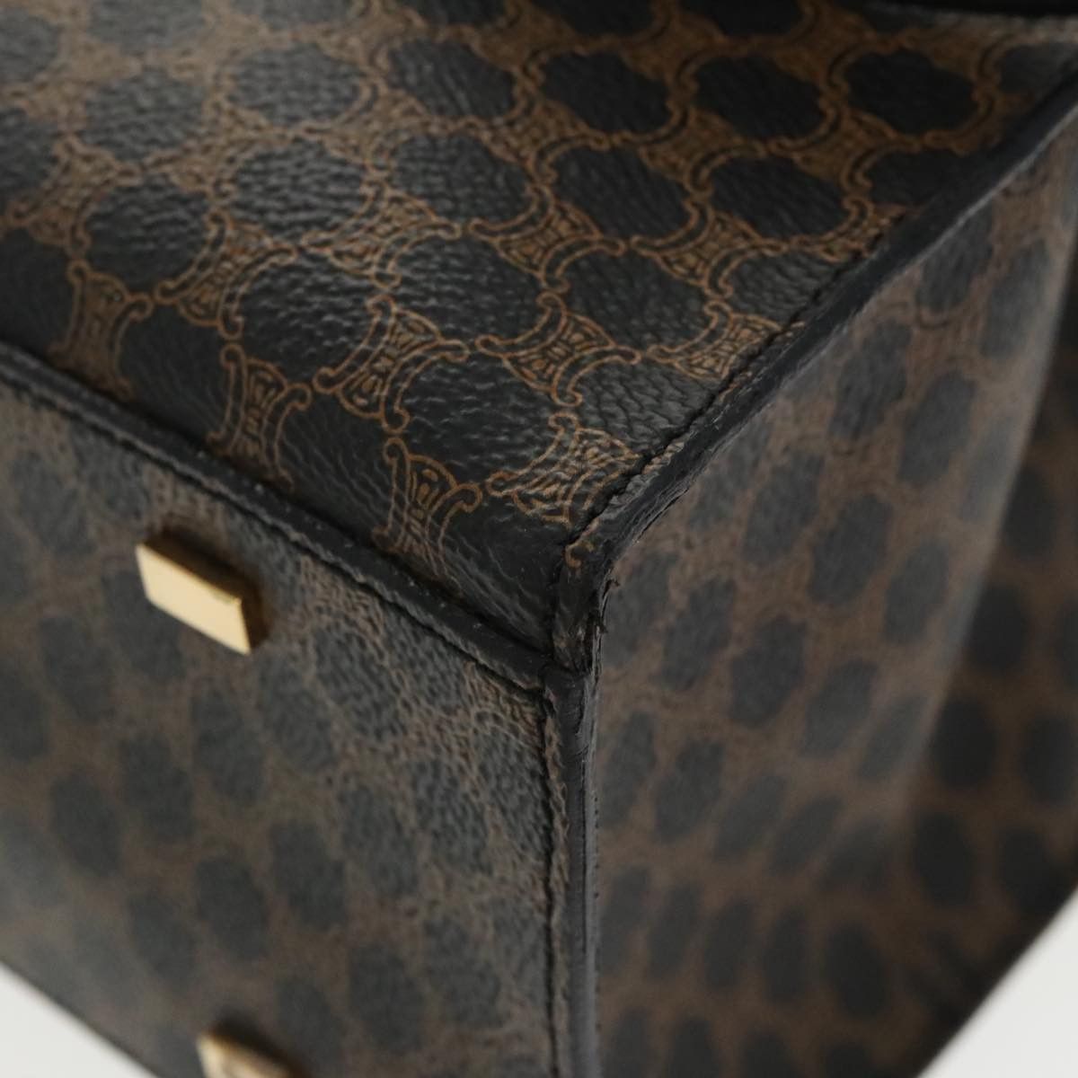 Celine CELINE Macadam Canvas Shoulder Bag Pvc Leather Black Gold Size ONE SIZE - 8 Thumbnail