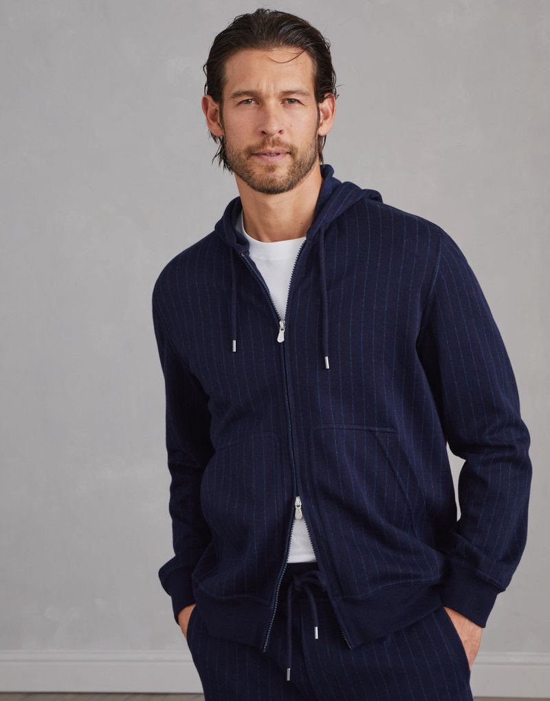 Brunello Cucinelli o1w1db10326 Cardigan Sweatshirt in Medium Blue Size US S / EU 44-46 / 1 - 1 Thumbnail
