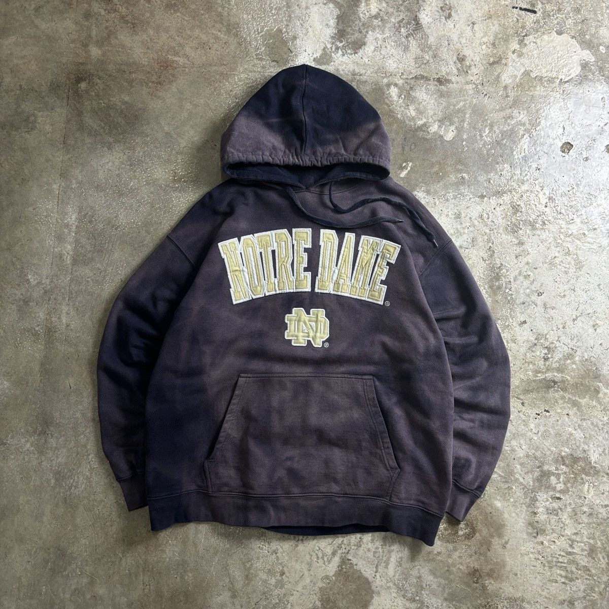 Vintage Notre Dame Hoodie Sun Faded