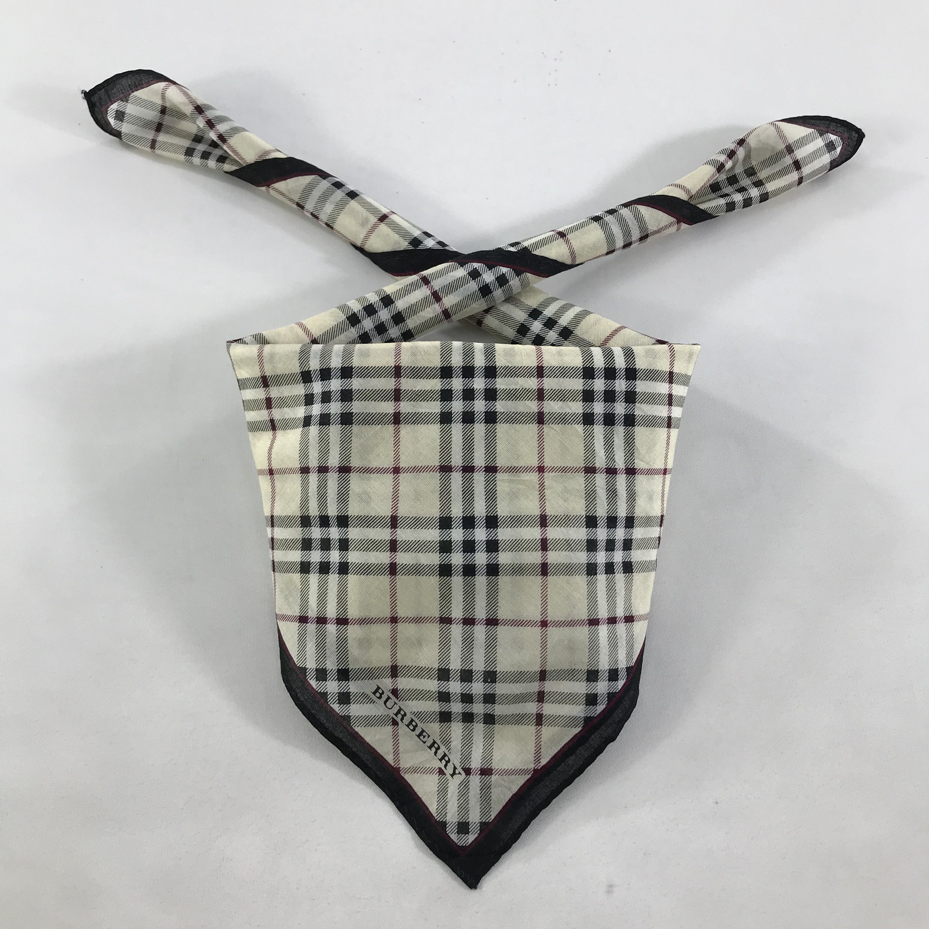 Burberry × Vintage Burberry Bandana / Handkerchief / Neckerchief - S1514 Size ONE SIZE - 3 Thumbnail