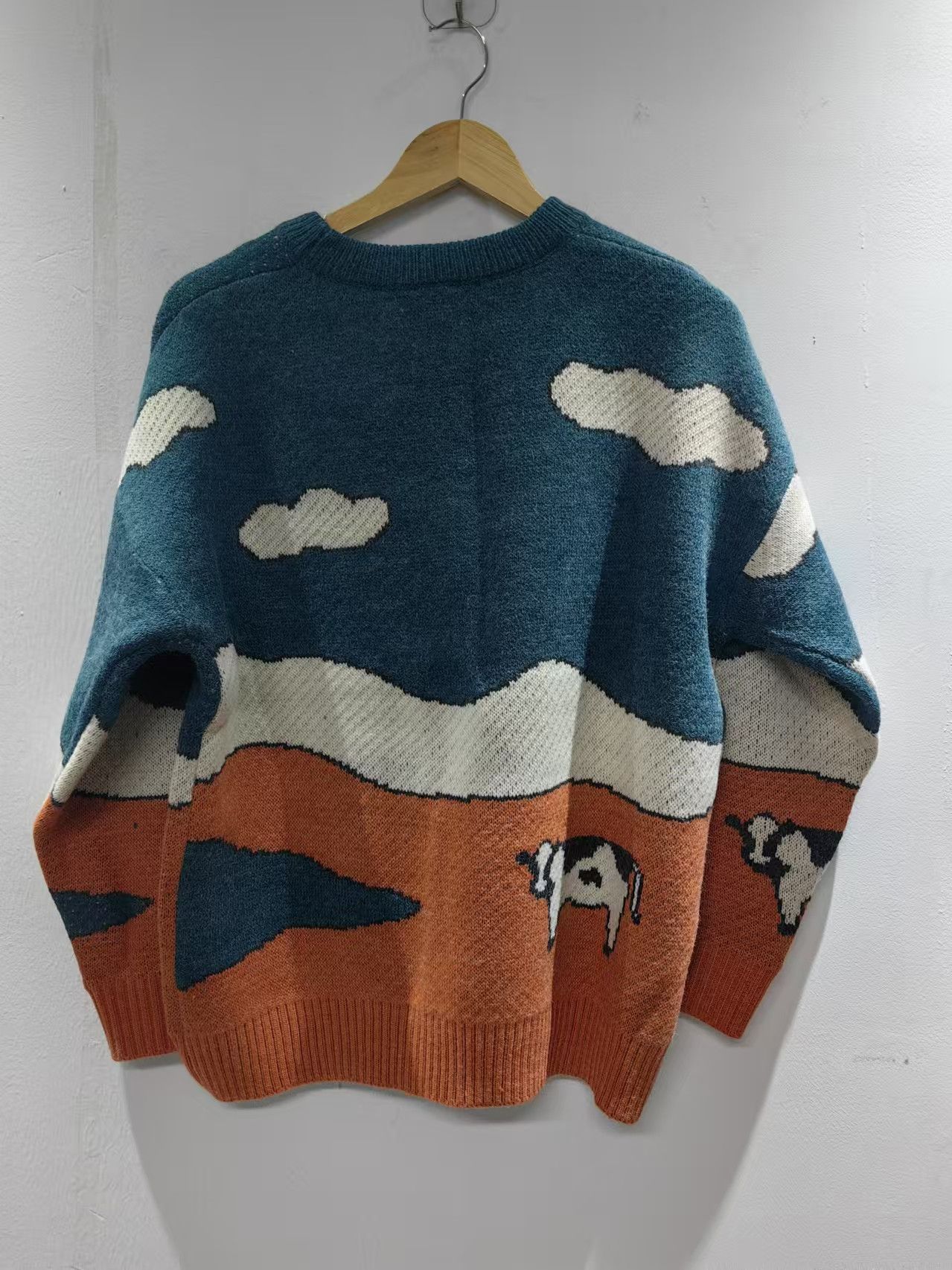 Vintage Orange casual vintage cow print loose knit Sweater y2k Size US M / EU 48-50 / 2 - 2 Thumbnail