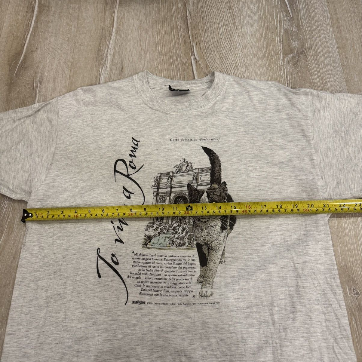 Vintage Vintage Io Vivo A Roma T Short Cat's Print Men's Size L Grey Size US L / EU 52-54 / 3 - 5 Thumbnail