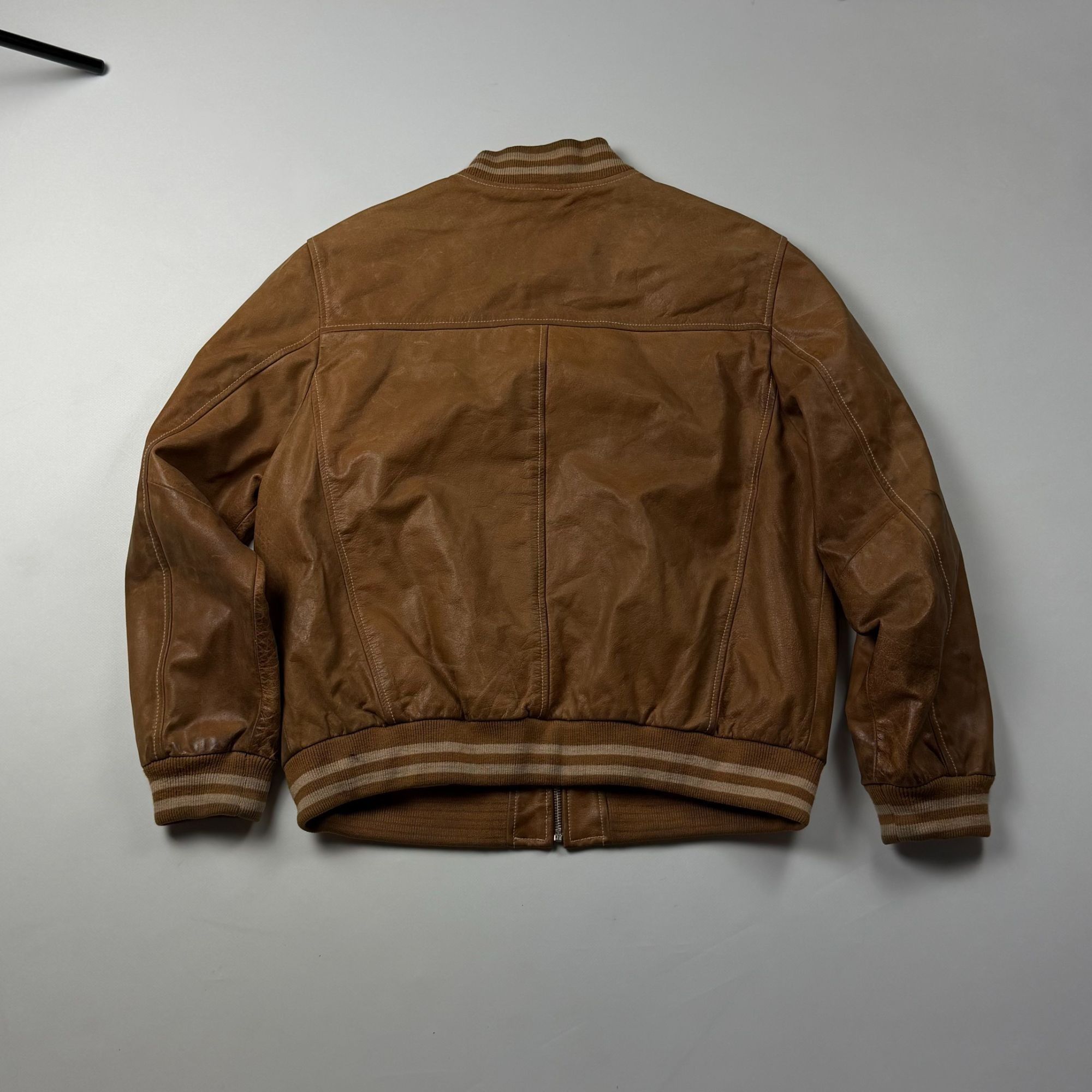 Vintage Vintage 90s Brown Leather Bomber Jacket American Aviator Pil Size US L / EU 52-54 / 3 - 4 Thumbnail