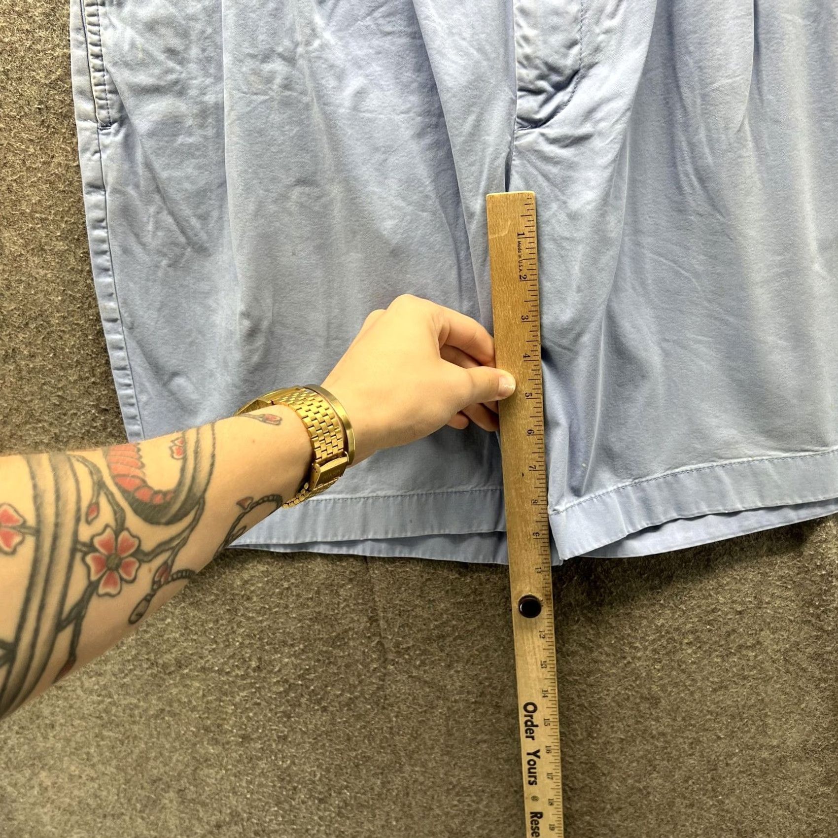 Brooks Brothers Brooks Brothers 346 Shorts Mens 36 Blue Pleated Chino Cotton Casual Summer Size US 36 / EU 52 - 5 Thumbnail
