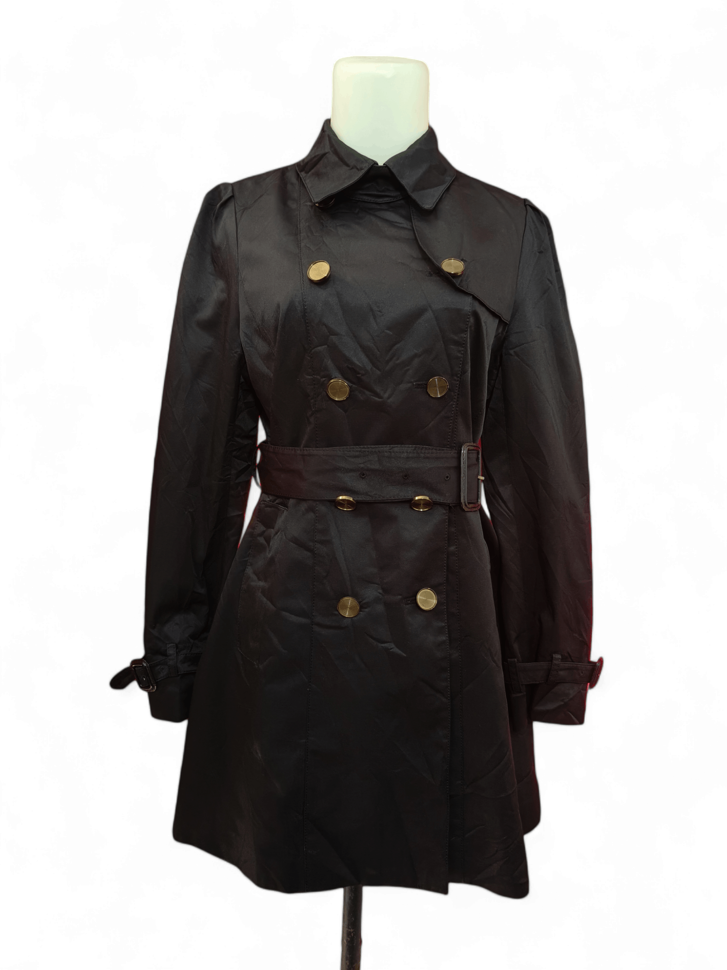 Other LIST in New York Women's Black Trench Coat Size S / US 4 / IT 40 - 3 Thumbnail