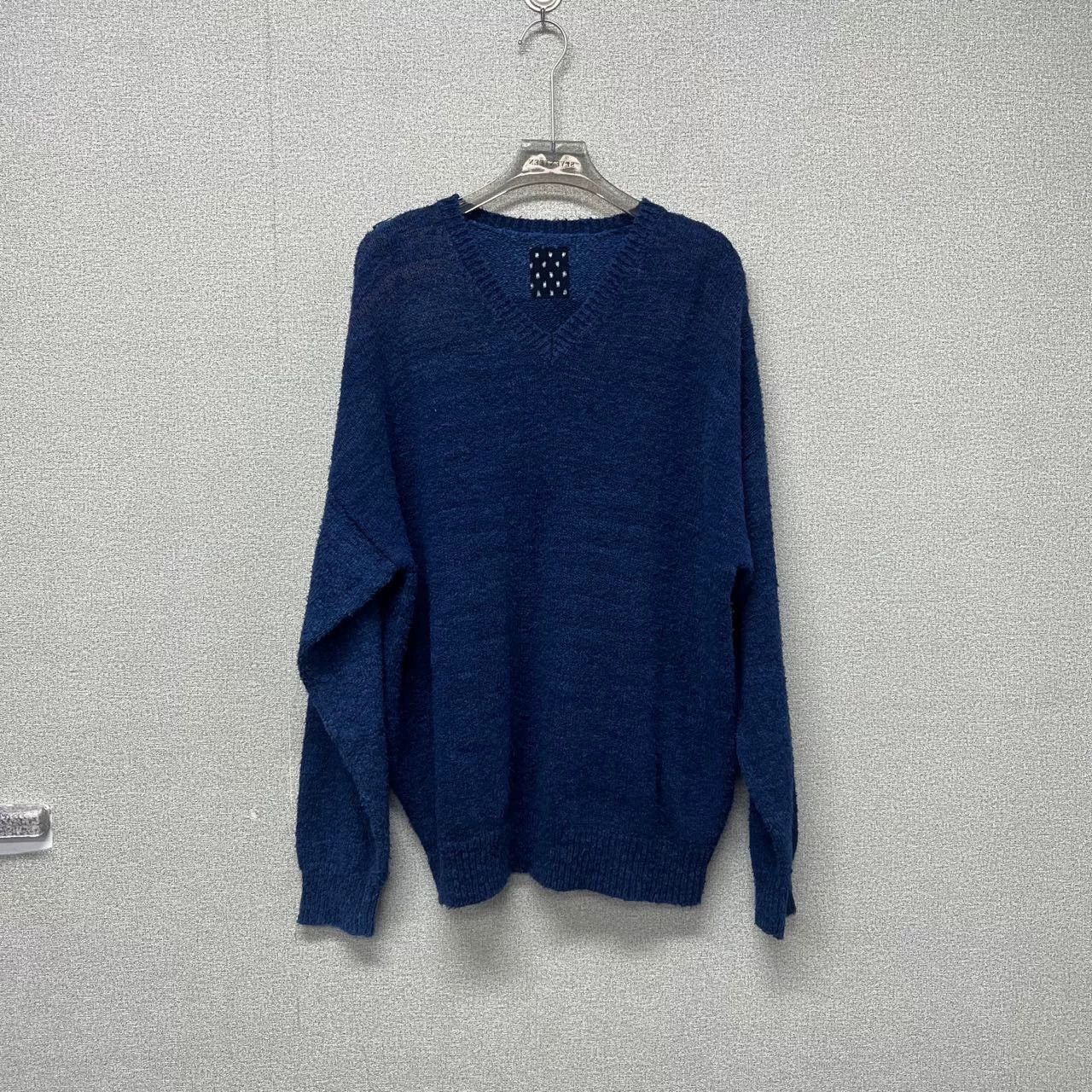 Visvim Visvim 21AW Limited Indigo V-Neck Sweater Size US XL / EU 56 / 4 - 1 Thumbnail