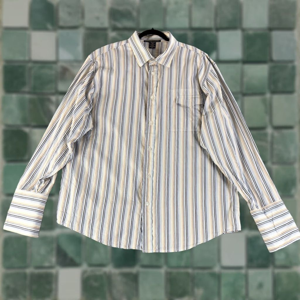 Vintage Marithe Francois Girbaud Button-Up Shirt Mens XXL Blue Stripe LS Size US XXL / EU 58 / 5 - 1 Thumbnail