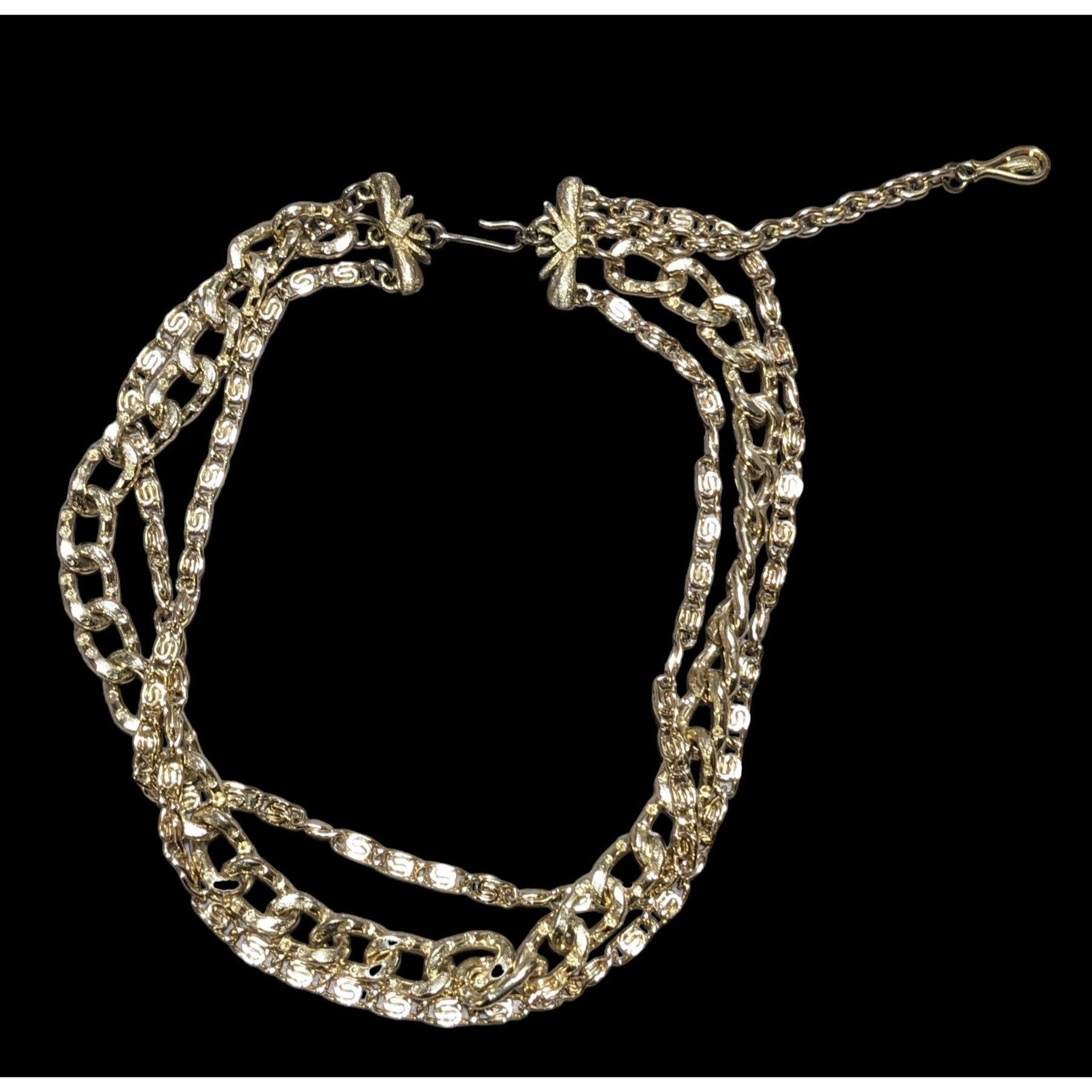 Other Coro Vintage Gold Three-Strand Chain Necklace Size ONE SIZE - 3 Thumbnail