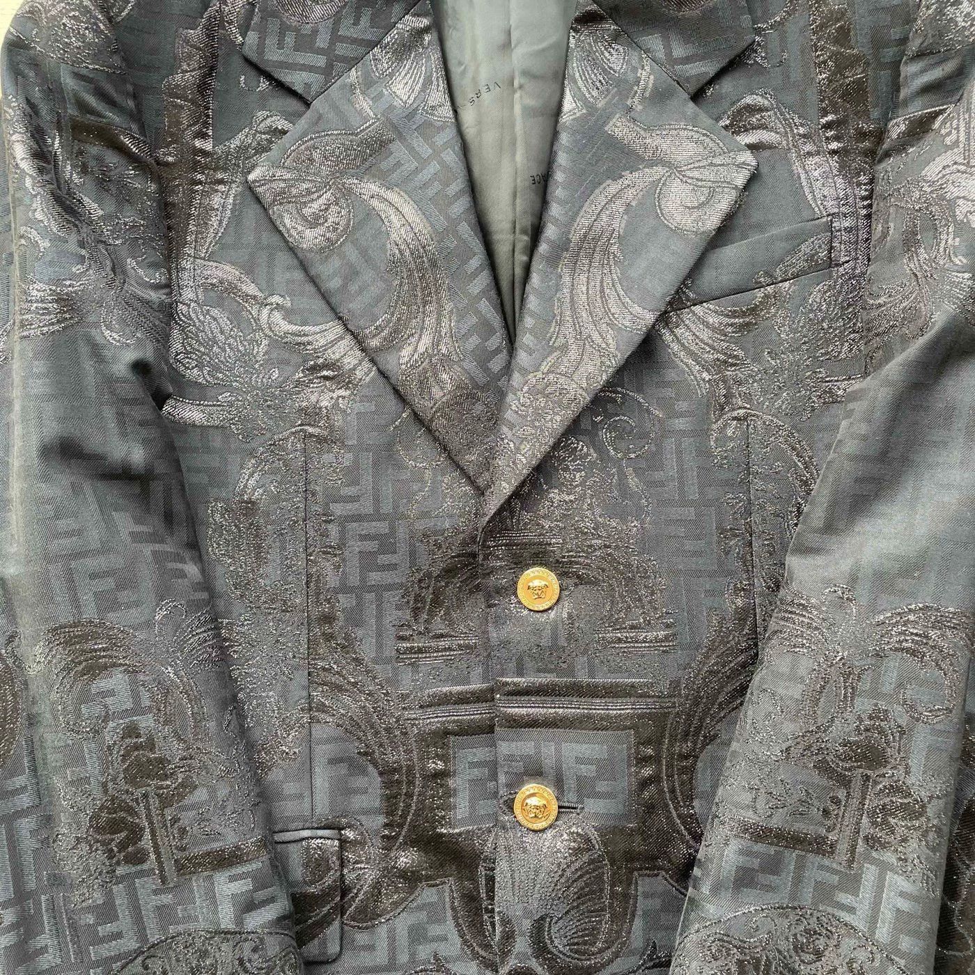 Versace Versace x FENDI Runway Men's Black 44 Suit Unused Size 44R - 4 Thumbnail