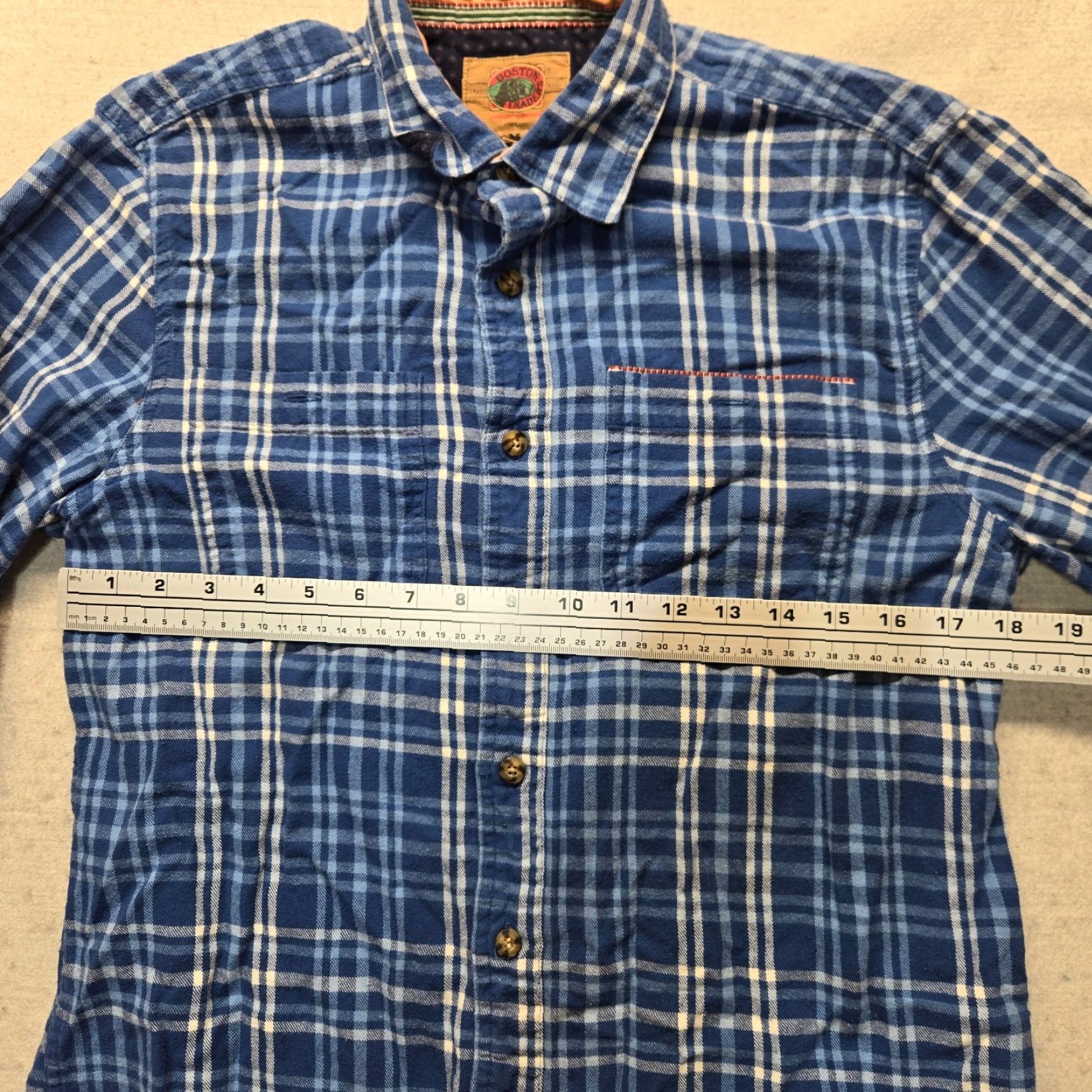 Vintage VINTAGE Boston Traders Flannel Shirt Blue Plaid Long Sleeve Button-Up Men's M Size US M / EU 48-50 / 2 - 4 Thumbnail
