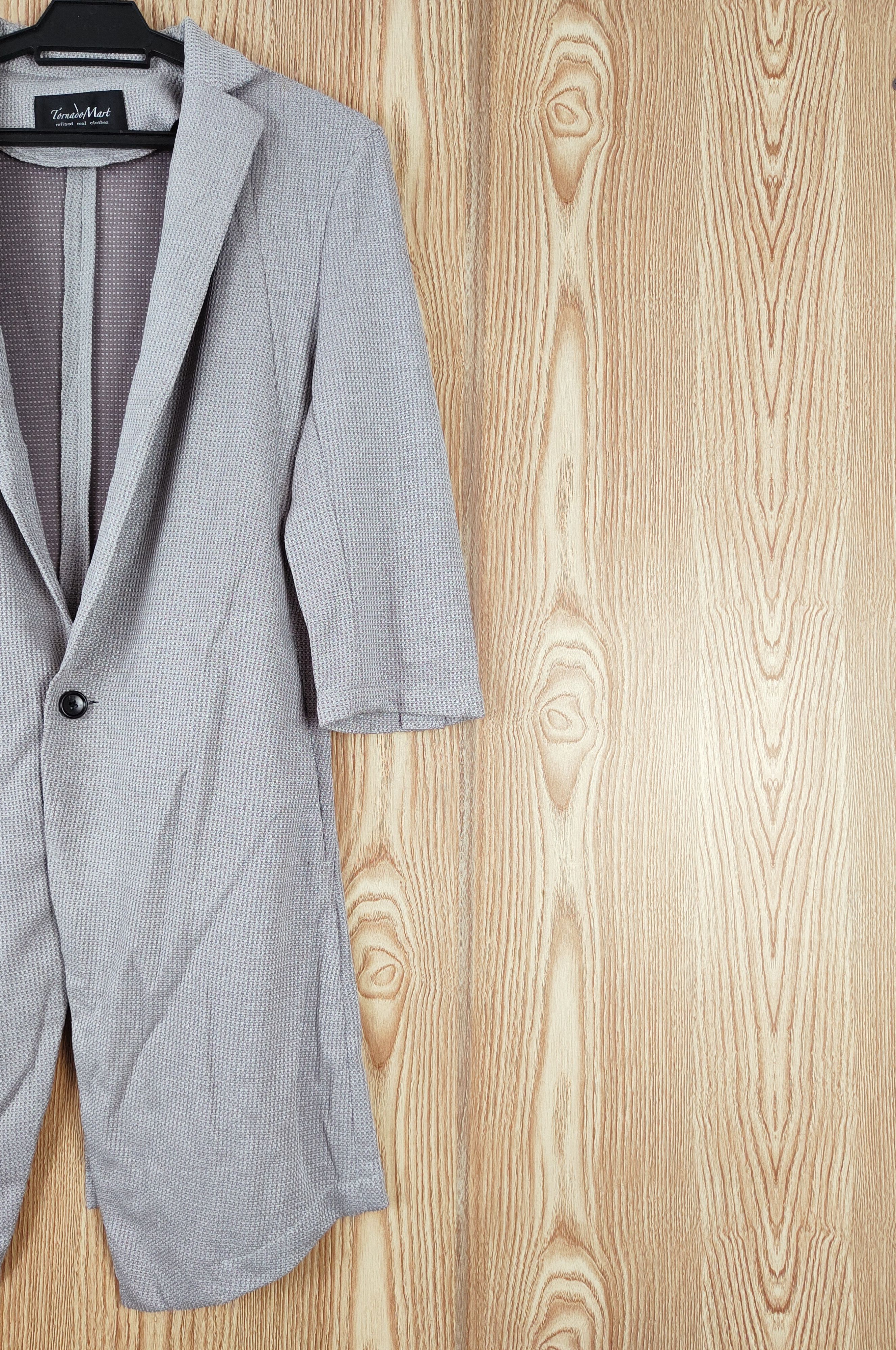 Tornado Mart × Vintage Vintage Design Tornado Mart Gray Long Blazers Size M / US 6-8 / IT 42-44 - 5 Thumbnail