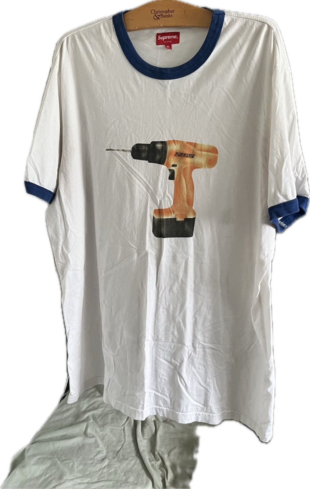 Supreme Supreme Drill Ringer in White/Blue Size US XL / EU 56 / 4 - 1 Thumbnail