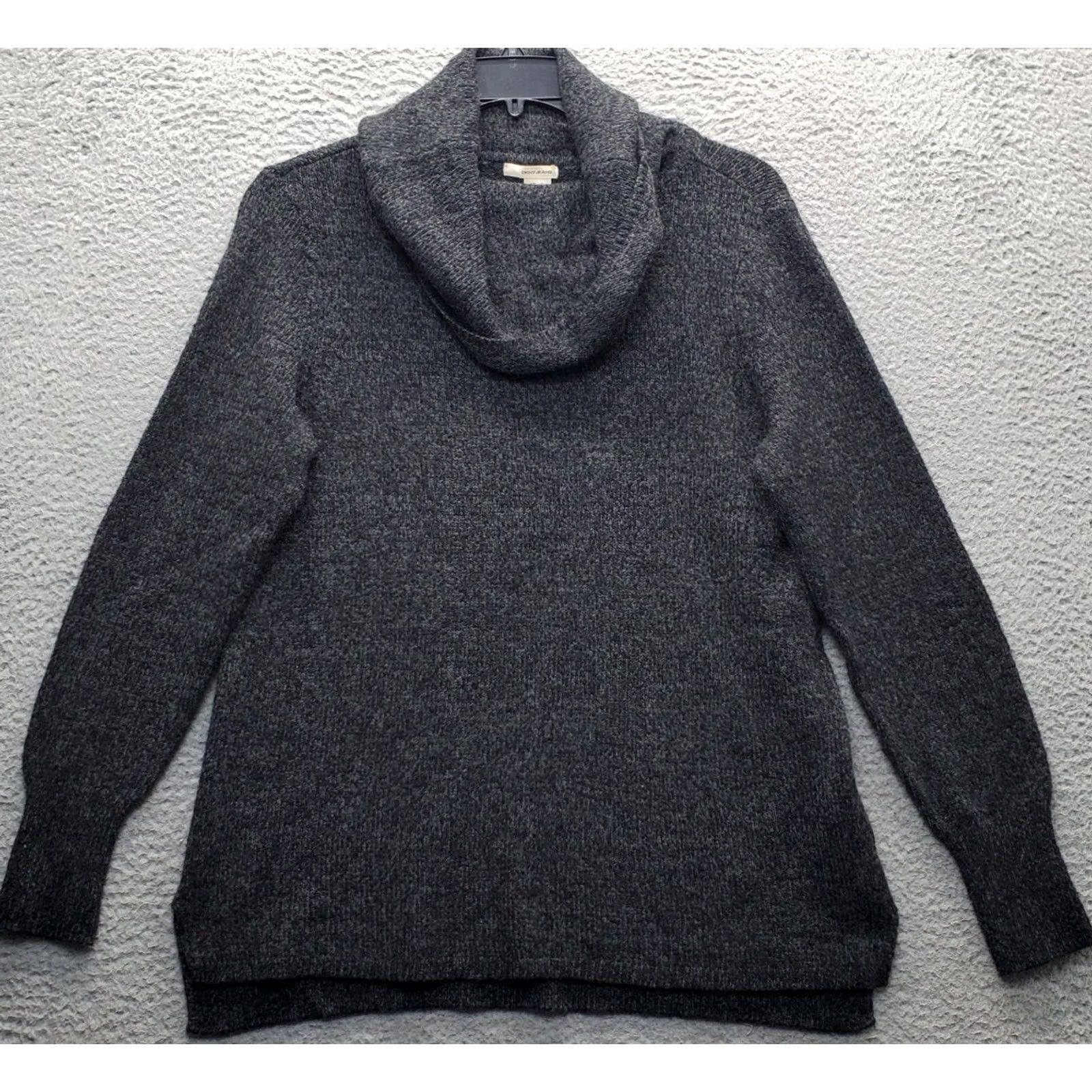 DKNY DKNY Sweater Womens L Gray Wool Blend Long Sleeve Turtleneck Slit Hem Pullover Casual Winter Knit Shirt Women’s L Size L / US 10 / IT 46 - 2 Thumbnail