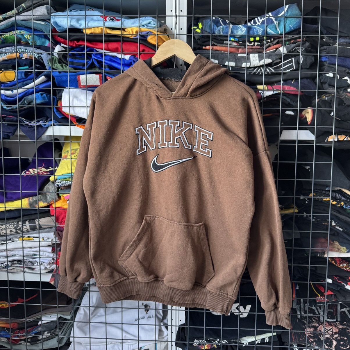 Vintage Vintage Nike Bootleg Brown Hoodie Size US M / EU 48-50 / 2 - 1 Thumbnail