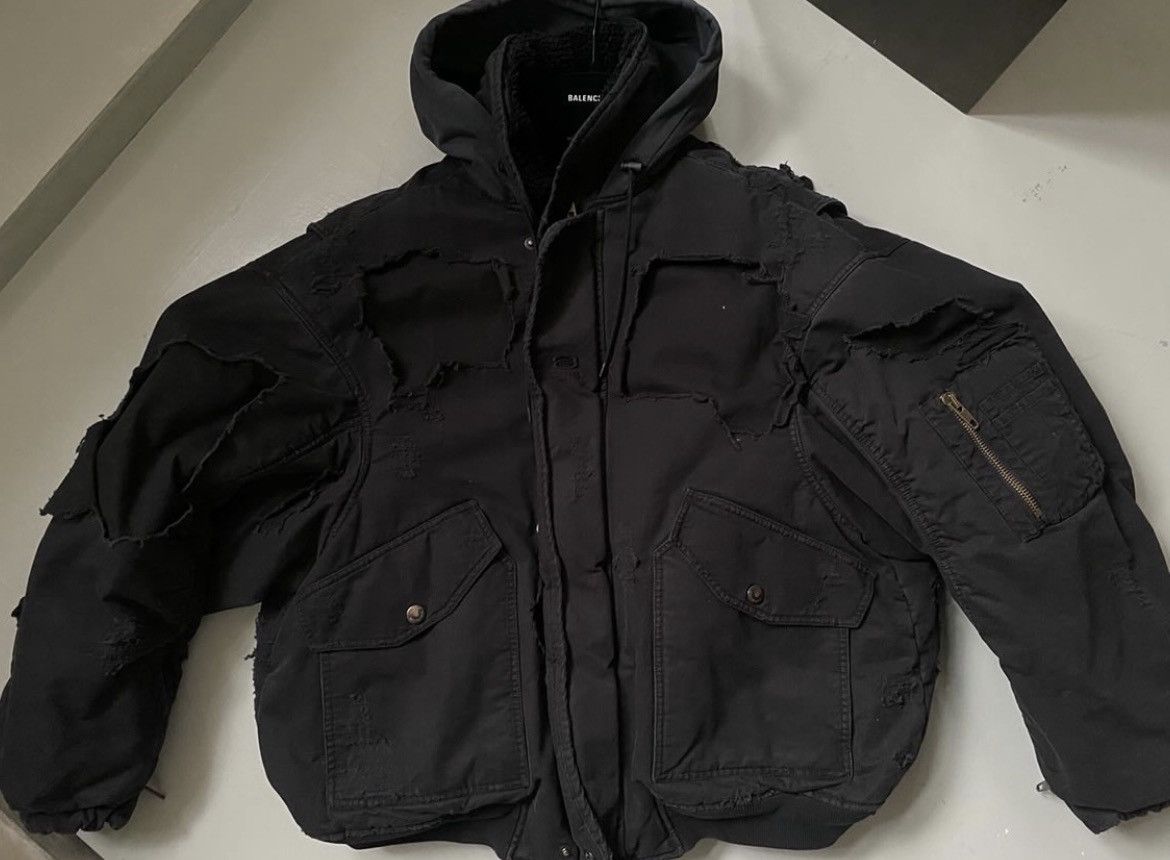 Balenciaga (Final price) Balenciaga Destroyed Bomber jacket | Grailed