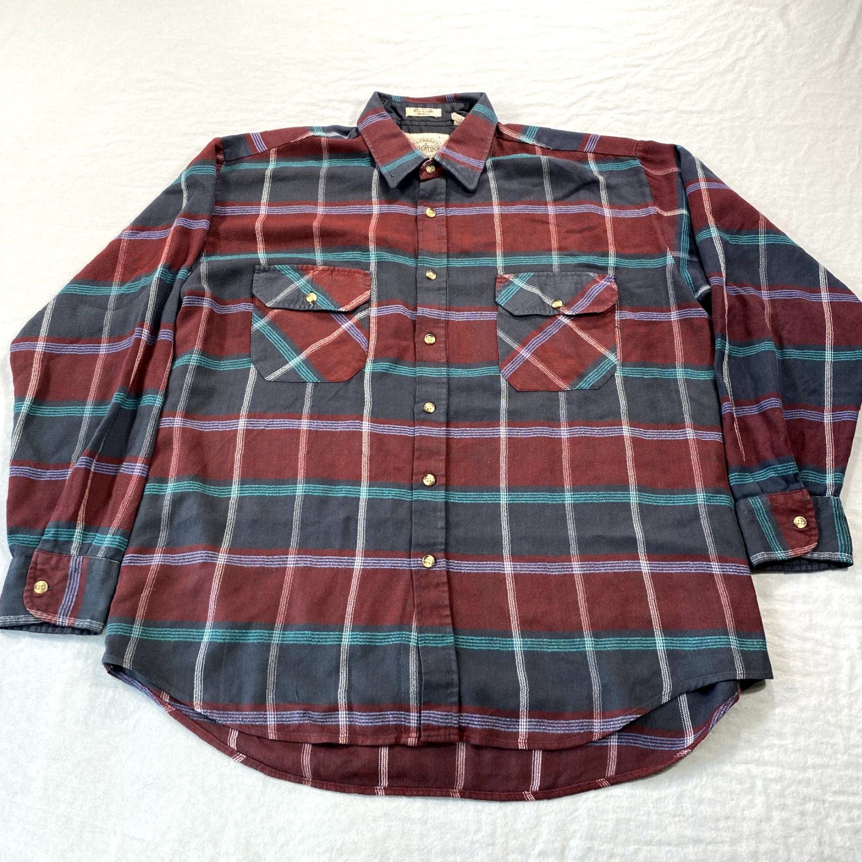 Vintage VINTAGE Saugatuck Shirt Mens Large Red Green Plaid Flannel Button Up Acrylic Size US L / EU 52-54 / 3 - 2 Thumbnail