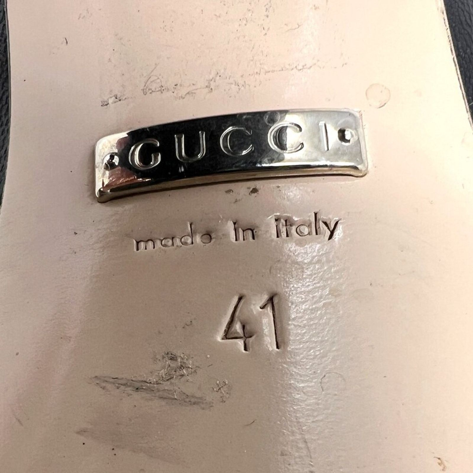 Gucci Gucci Black Leather Platform Block Heel Logo Mid Calf Boots Size US 11 / IT 41 - 7 Thumbnail