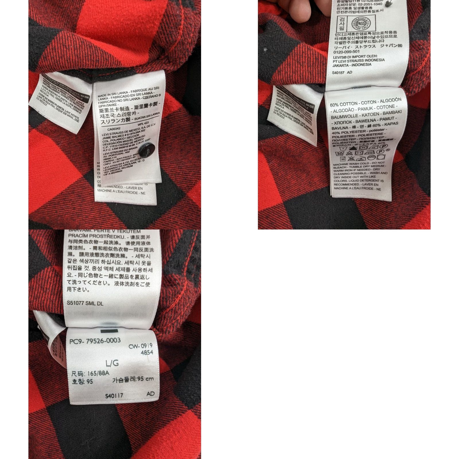 Levi's Levi's Shirt Women's L Red Flannel Button-Up Long Sleeve Buffalo Check Size L / US 10 / IT 46 - 8 Thumbnail