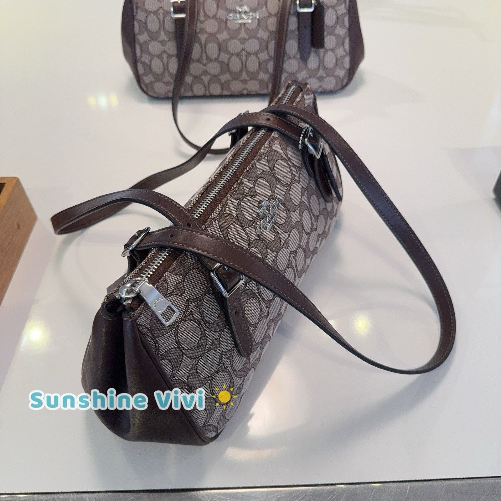 Coach NWT Coach Asher Shoulder Bag CBJ03 Silver/Oak/Maple Size ONE SIZE - 4 Thumbnail