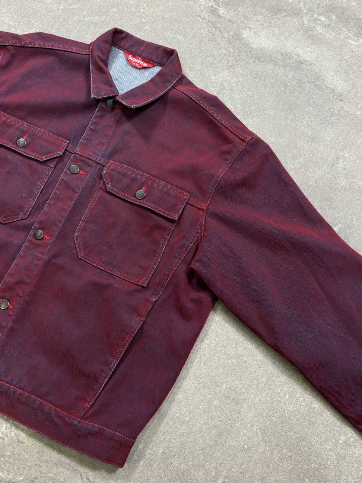 Supreme Supreme Flocked Denim Trucker Jacket (2023) Size US XL / EU 56 / 4 - 2 Thumbnail