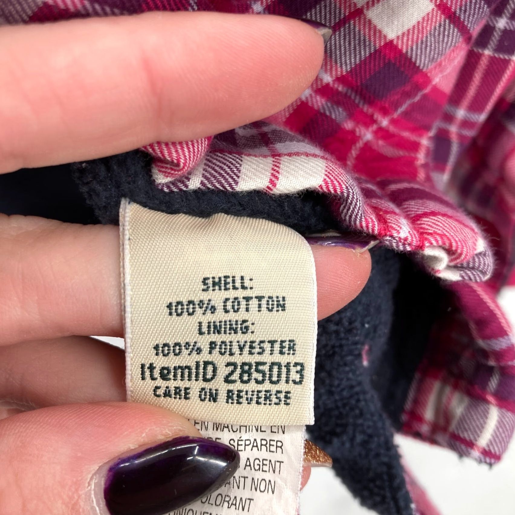 Vintage L.L. Bean Fleece Lined Shirt Jacket Shacket Women's Medium Pink Plaid Chore Camp Size M / US 6-8 / IT 42-44 - 7 Thumbnail