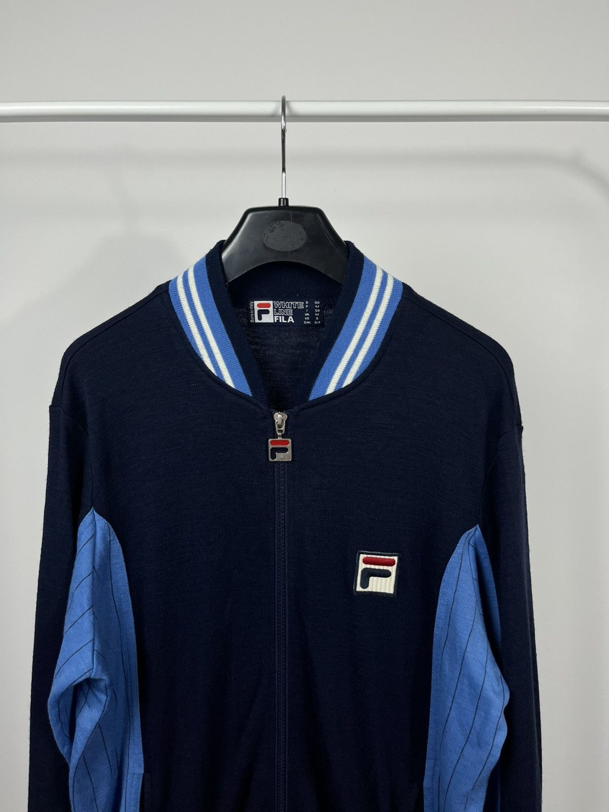Fila Fila White Line Retro Track Jacket Navy Blue Wool Zip-Up Size US S / EU 44-46 / 1 - 2 Thumbnail