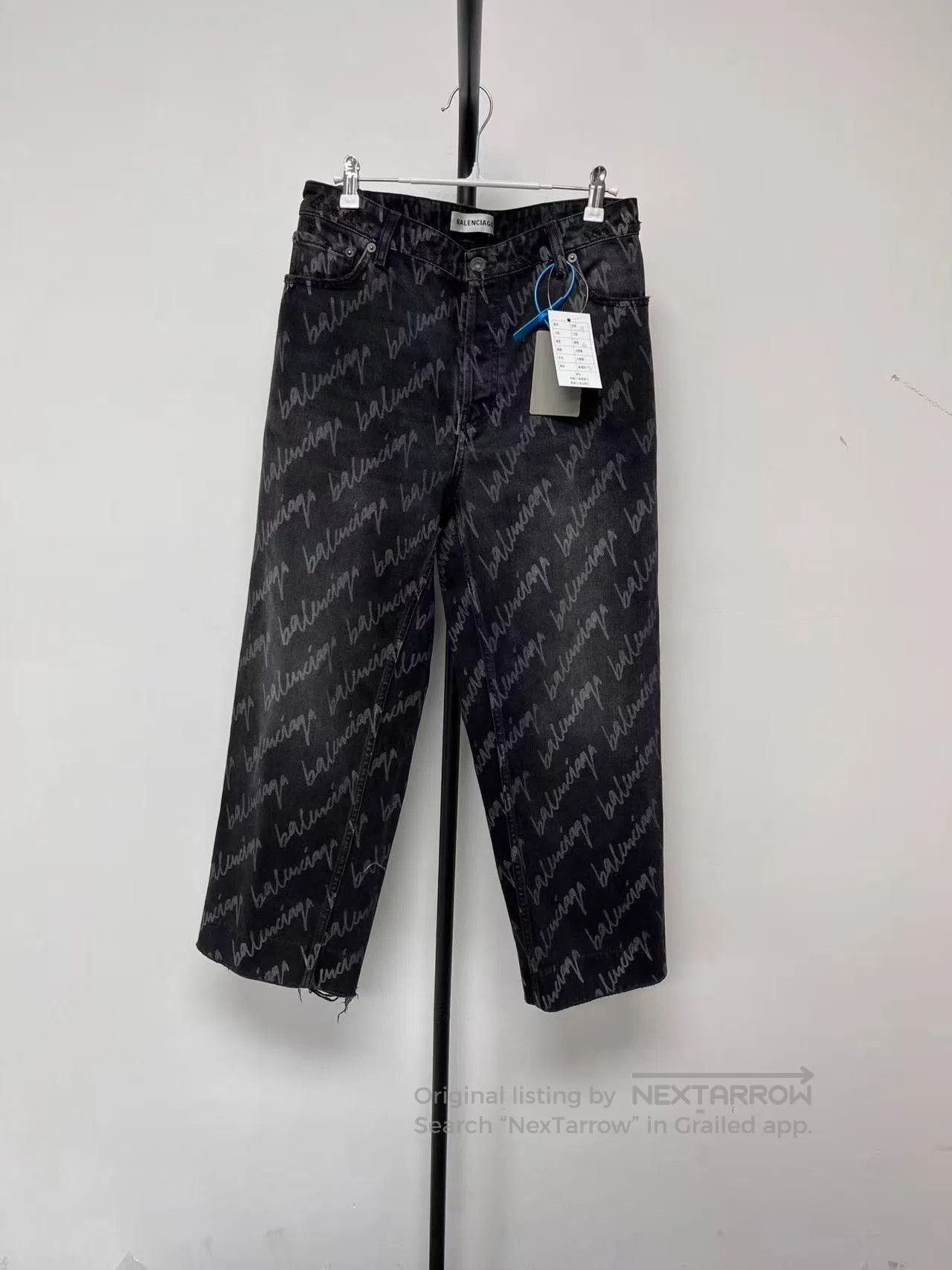 Balenciaga Balenciaga Logo Print Wide-Leg Men's Jeans. Size US 27 - 1 Thumbnail