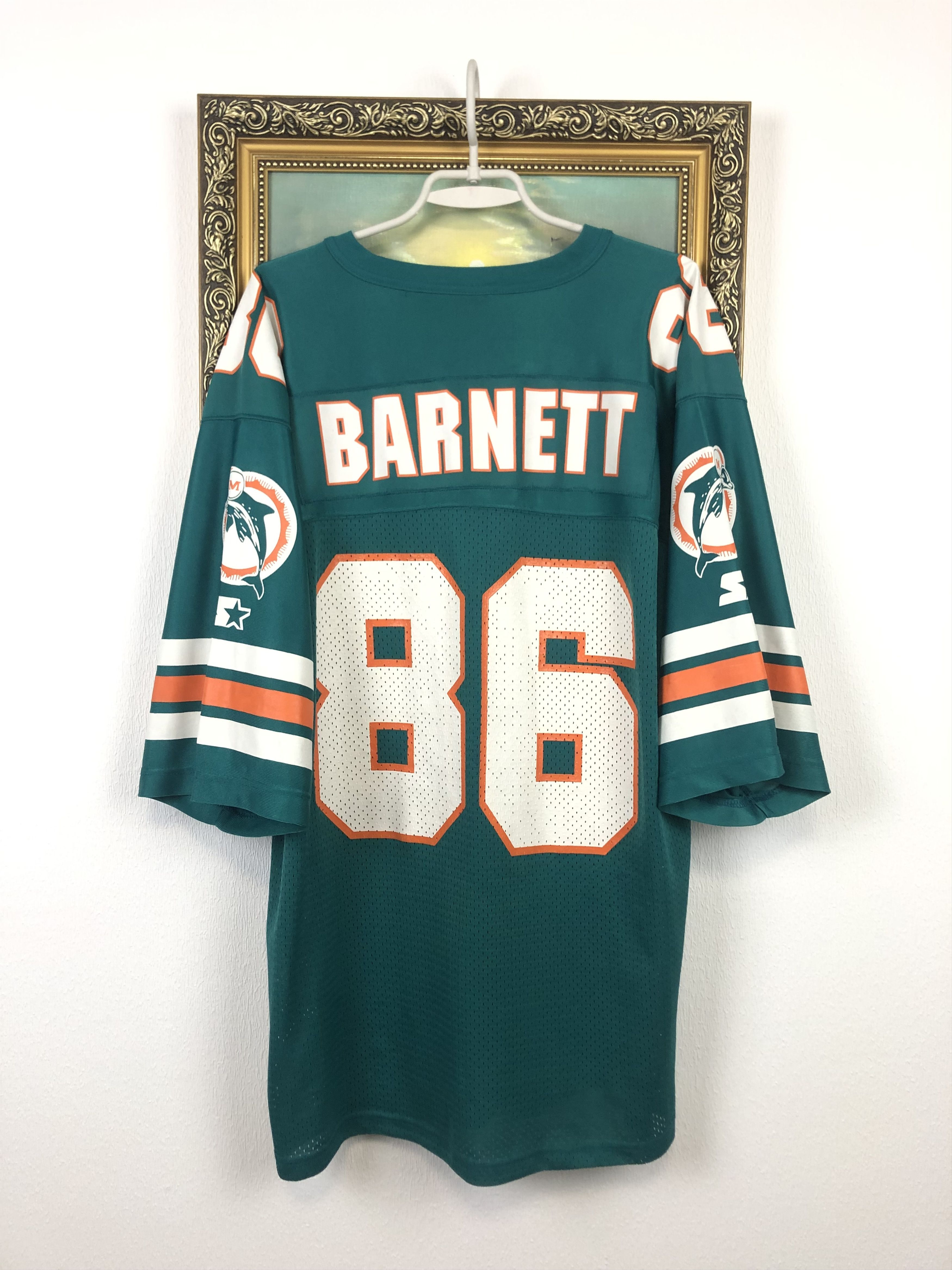 Starter Vintage NFL Miami Dolphins BARNETT #86 Jersey Rare Shirt Size US XL / EU 56 / 4 - 12 Thumbnail