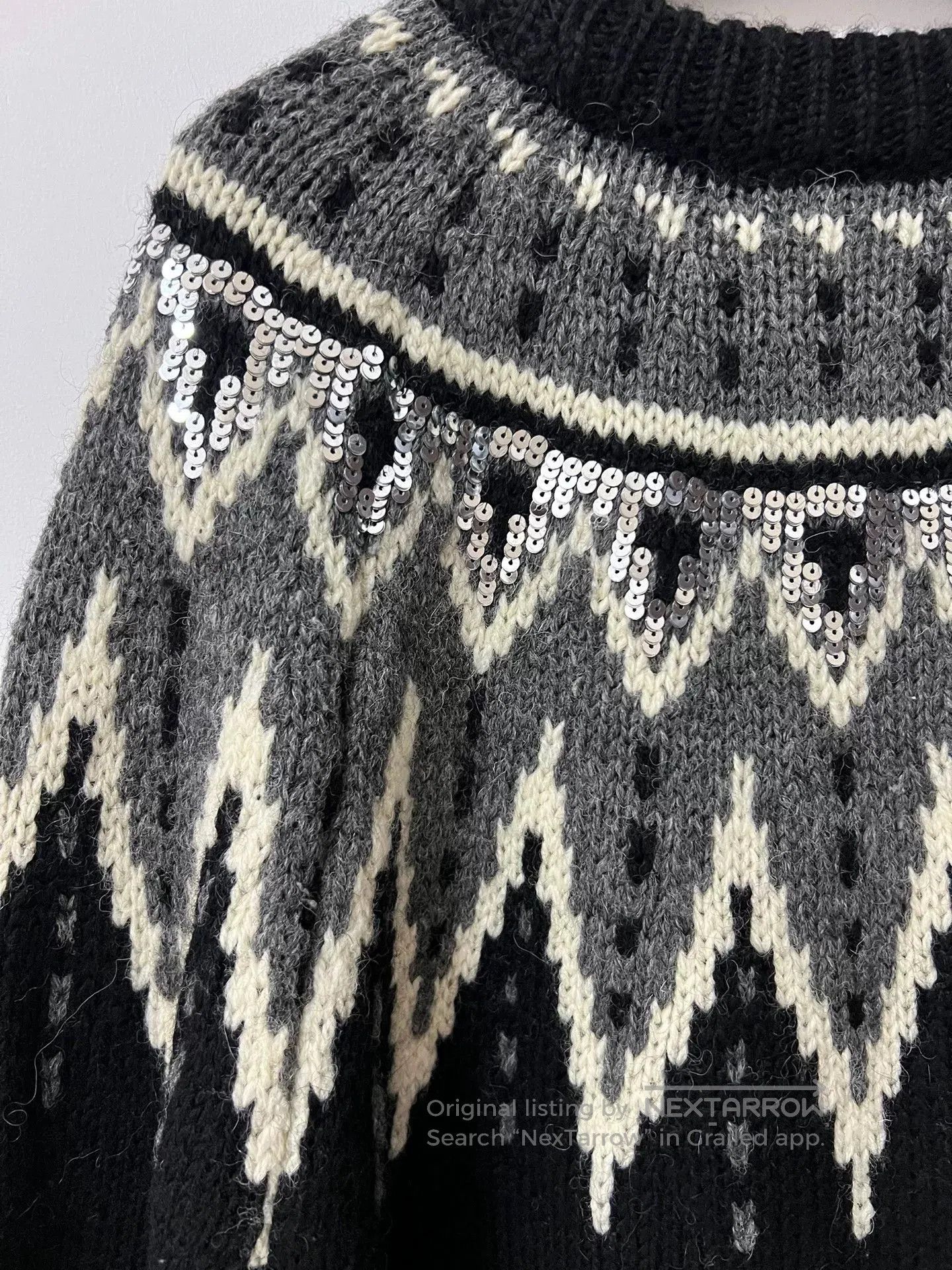 Saint Laurent Paris Saint Laurent Sequin Patterned Sweater. Size M / US 6-8 / IT 42-44 - 5 Thumbnail