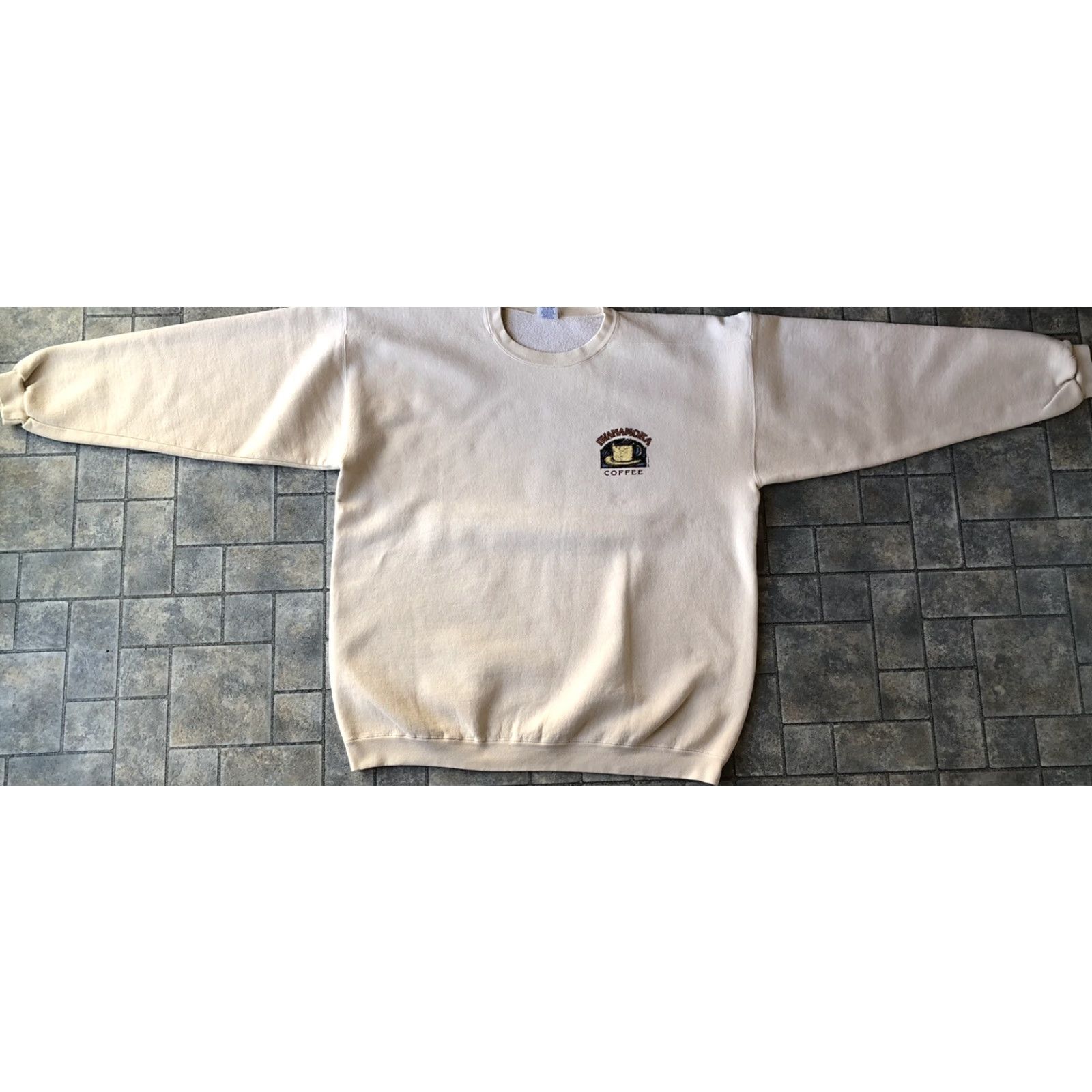 Vintage VINTAGE Crazy Shirts Shirt XL Mens USA Beige Long Sleeve Logo Very Good Iwanamoka Coffee Made In USA Size US XL / EU 56 / 4 - 2 Thumbnail