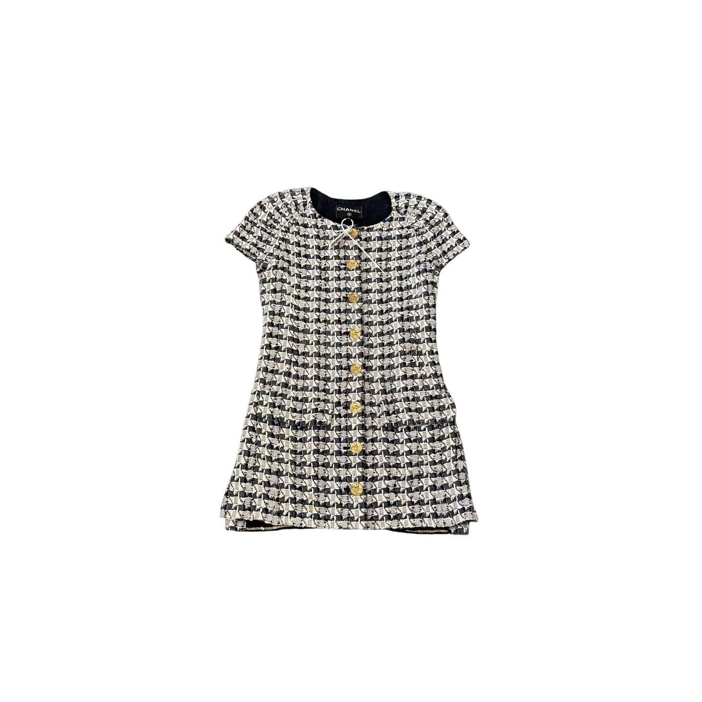 Chanel Chanel Tweed Gold Button Mini Dress FR 34 Size XS / US 0-2 / IT 36-38 - 1 Thumbnail